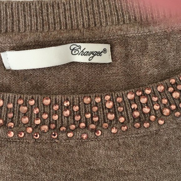 Italian Sweater Tunic with crystal decoration- S/M - Picture 5 of 9